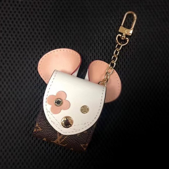 Airpods Gen 1 & 2 Mouse Style Case With Holder - White/Brown - Picture 1 of 1